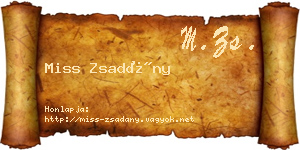 Miss Zsadány névjegykártya